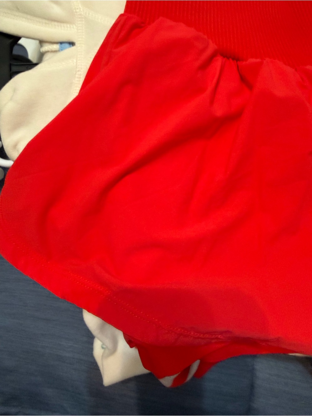 JoyLab Red High-Waist Athletic Shorts with Wide Ribbed Waistband - Picture 7 of 7